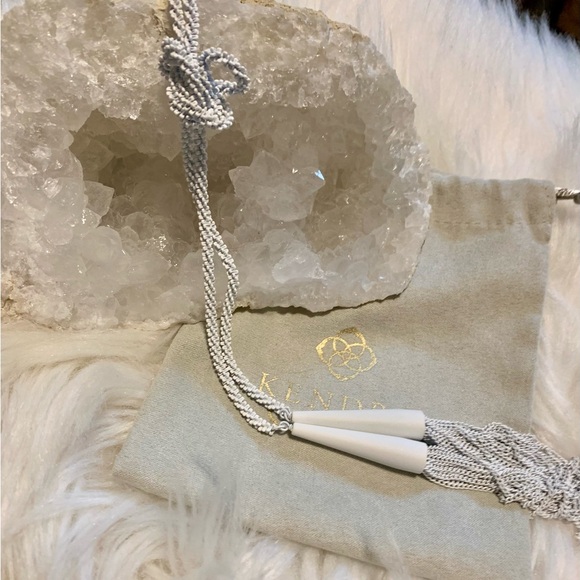 Kendra Scott Phara White Matte Tassel Necklace - Picture 2 of 3
